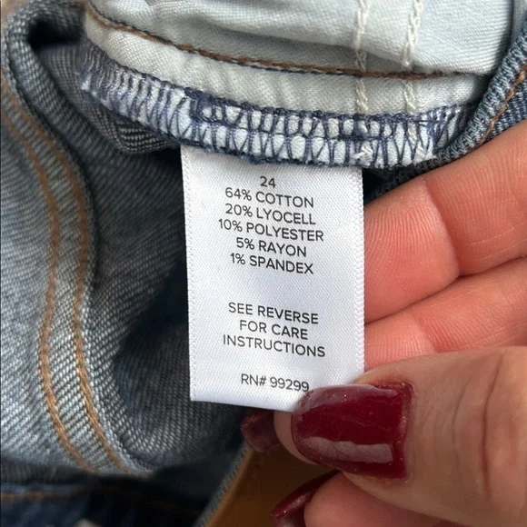 Evereve like new straight leg blue jeans size 24 - Picture 8 of 8